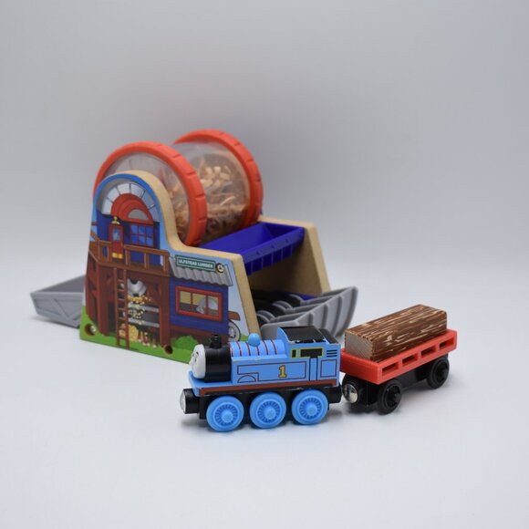 Ulfstead Lumber Wood Chipper w/ Thomas - Thomas & Friends Wooden Railway Trains - Picture 2 of 13
